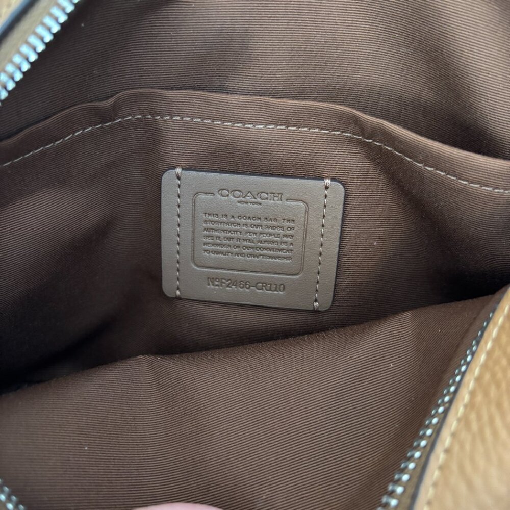 Coach Tan Pebbled Leather Crossbody Bag - Picture 10 of 10